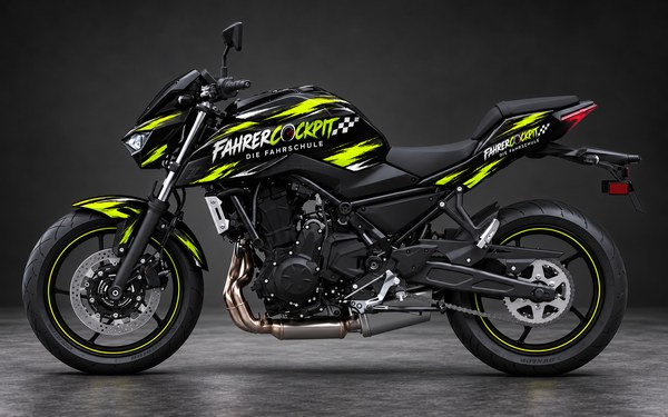 Kawasaki 650S für die Motorradausbildung der Klasse A2 bei FahrerCockpit in Mosbach